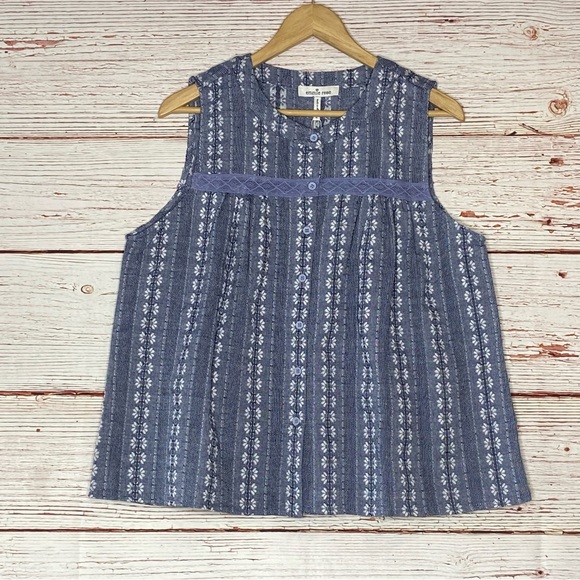 NWT Emmie Rose Chambray Sleeveless Top Sz L - Picture 6 of 15